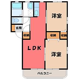 エレガンスクエアA 2LDKの間取図画像