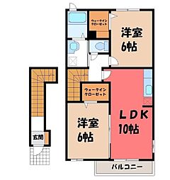 リヴィエール5B 2LDKの間取図画像