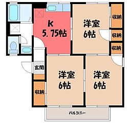 ビューグランドールA 3Kの間取図画像