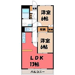 レジデンス小林 2LDKの間取図画像