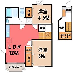 カシオペア 2LDKの間取図画像