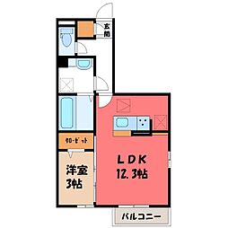 ベルネーレ 1LDKの間取図画像