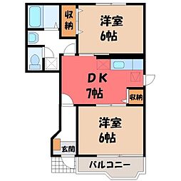 ヴィラ・グレイス 2DKの間取図画像
