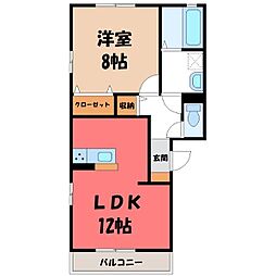 ヴェラハイツM 1LDKの間取図画像