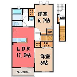 グランシャリオ 2LDKの間取図画像