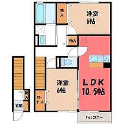 オペラハウス野中 2LDKの間取図画像