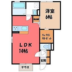 マルベリー 1LDKの間取図画像