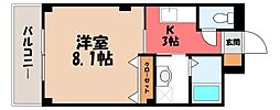 ルパンハウス 1Kの間取図画像