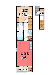 ルミナーレ2 1LDKの間取図画像