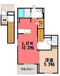 プリムローズ 1LDKの間取図画像