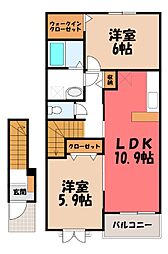 フィオーレ・T 2LDKの間取図画像