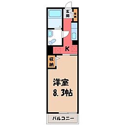 サウスグレイスマンション 1Kの間取図画像