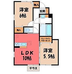 クレール半田 2LDKの間取図画像
