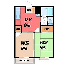 リヴィエールY 2DKの間取図画像