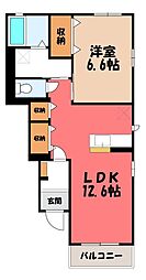 ベラカーサ明保野 B 1LDKの間取図画像