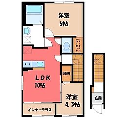アヴニール 2LDKの間取図画像
