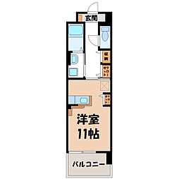 ヴァンベール ワンルームの間取図画像