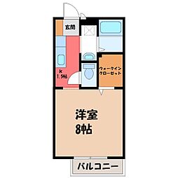 ルミエール日吉 1Kの間取図画像