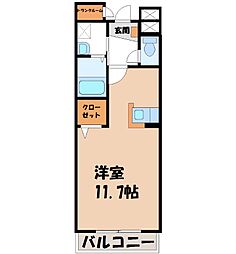 プラティーク ワンルームの間取図画像