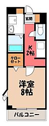 ラ・シャンス 1Kの間取図画像