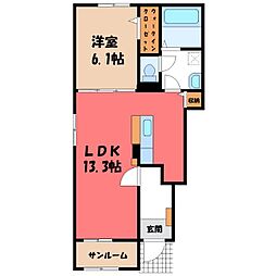 アーバンコート東貝沢 1LDKの間取図画像
