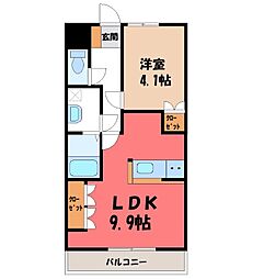 エランドール 1LDKの間取図画像