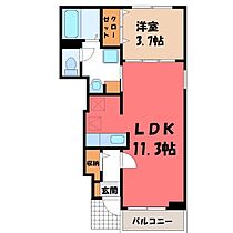 群馬県前橋市上新田町（賃貸アパート1LDK・1階・37.13㎡） その2