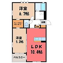 群馬県伊勢崎市東小保方町（賃貸アパート2LDK・2階・50.40㎡） その2