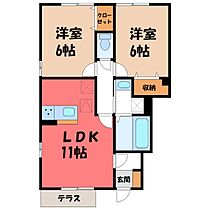 群馬県伊勢崎市豊城町（賃貸アパート2LDK・1階・53.61㎡） その2