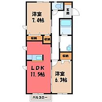 群馬県伊勢崎市太田町（賃貸アパート2LDK・2階・60.83㎡） その2