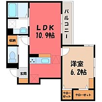 群馬県前橋市文京町1丁目（賃貸アパート1LDK・1階・41.94㎡） その2