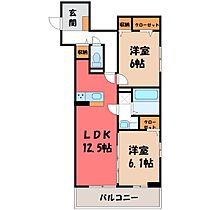 群馬県前橋市南町1丁目（賃貸アパート2LDK・2階・61.85㎡） その2