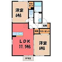 群馬県佐波郡玉村町大字藤川（賃貸アパート2LDK・1階・53.40㎡） その2