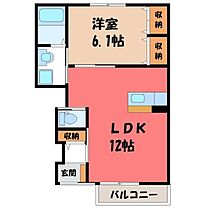 茨城県古河市三杉町2丁目（賃貸アパート1LDK・1階・42.74㎡） その2