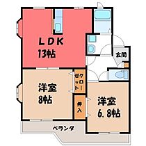 群馬県伊勢崎市今井町（賃貸アパート2LDK・2階・60.19㎡） その2