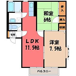 JR両毛線 国定駅 3.6kmの賃貸アパート