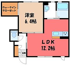 JR東北本線 古河駅 バス8分 西女沼下車 徒歩4分の賃貸アパート 1階1LDKの間取り