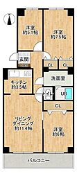 北27条パーク・マンション 3LDKの間取図画像