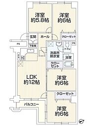 ファミール南郷 4LDKの間取図画像