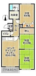 ロジェ北17条 3LDKの間取図画像