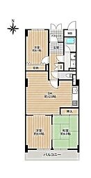 パークハイツ田辺通 3LDKの間取図画像