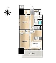 名古屋駅5分の12階角部屋・ペット飼育可 2DKの間取り