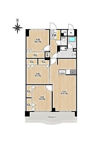 間取り シティコーポ尾頭橋5番館 13階/1303