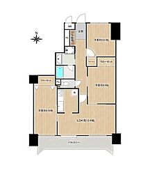 ラビデンス高畑 3LDKの間取図画像