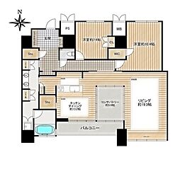 ザ・ライオンズミッドキャピタルタワー 2SLDKの間取図画像