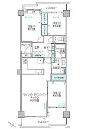 パークシティ新川崎西三番街C棟 3LDKの間取図画像