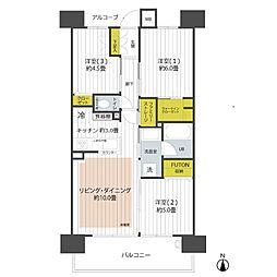 イニシア大田六郷テラス 3LDKの間取図画像