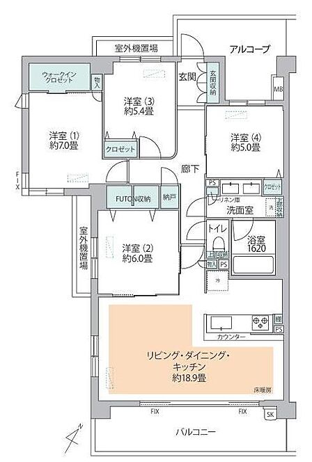 販売価格8780万円、4LDK、専有面積96.77?、バルコニー面積12.6?