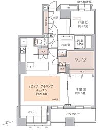 芝浦アイランドグローヴタワー 2LDKの間取図画像