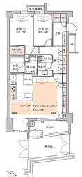 高輪パークハウスコリーヌ 2LDKの間取図画像
